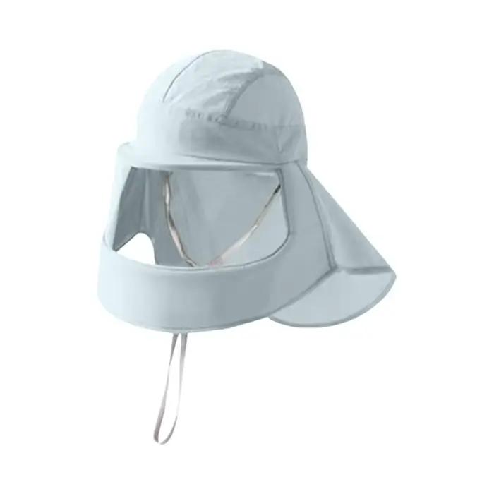 Chapeau de protection solaire respirant anti-UV avec masque intégré effet miroir/transparent, en soi