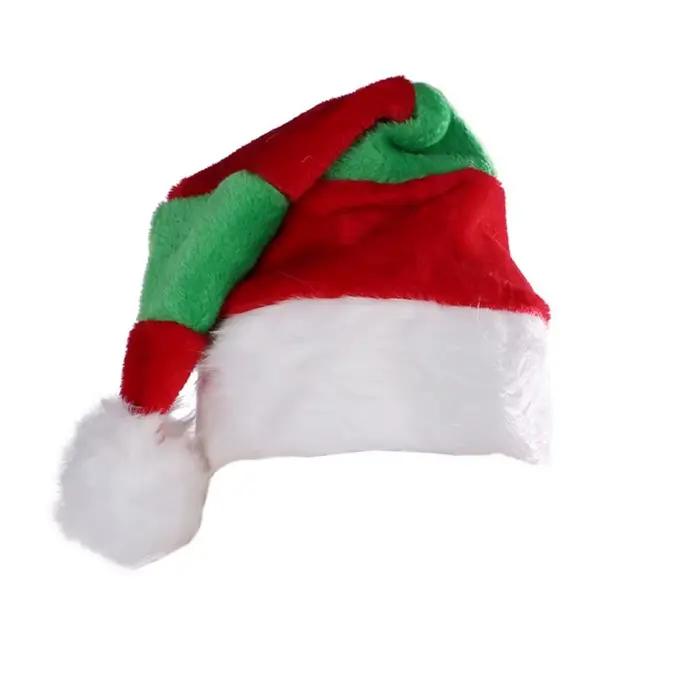 Chapeau de noël en velours vert et rouge, décoration assortie avec tout, bonnet de père noël, casque