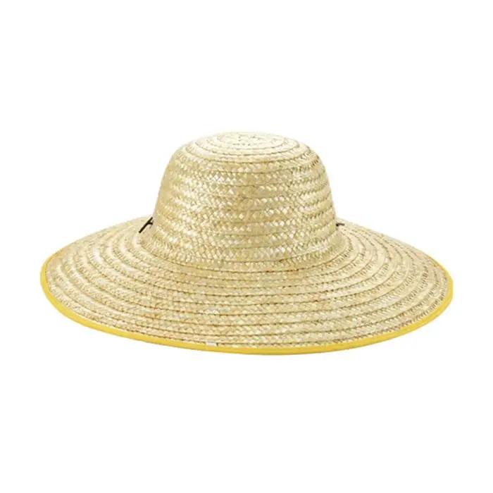 Chapeau de paille décontracté respirant à large bord réglable, chapeau de soleil, chapeau de soleil 