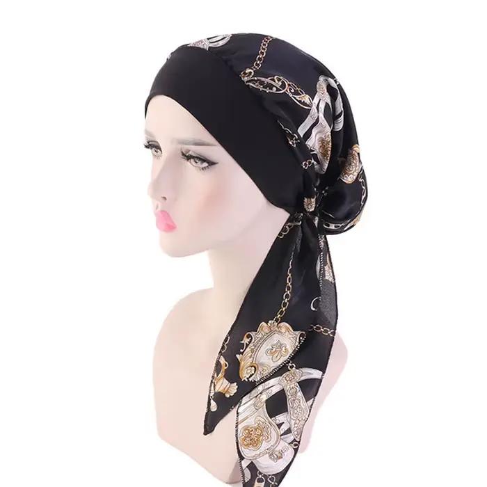 Foulard de tête pour femme contre le cancer, chimio, perte de cheveux, chapeau turban pré-noué, vête
