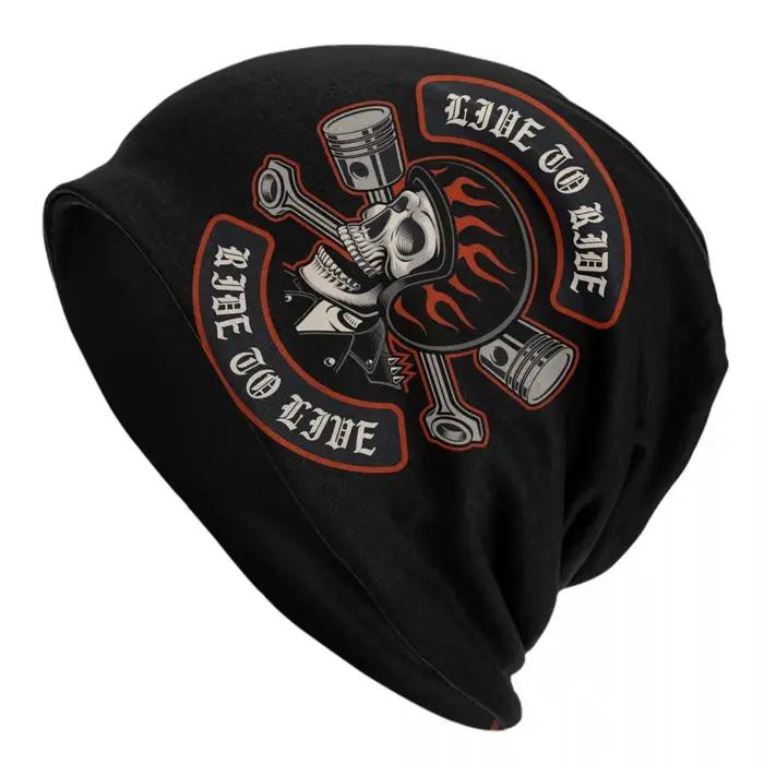 Skullies de crâne de moto personnalisés pour hommes et femmes, bonnets de motard, casquettes d'hiver