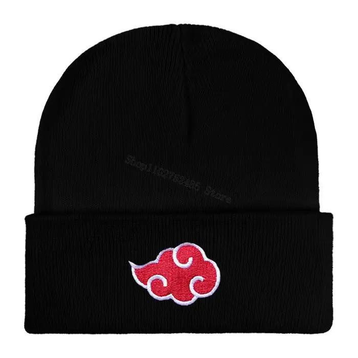 Anime NARUTO bonnets brodés dessin animé tricoté chapeaux hiver chaud accessoires hommes femmes Cosp