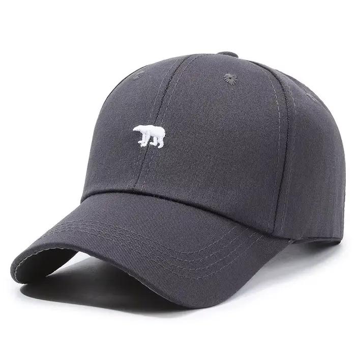 Casquette de Baseball nouveau printemps été solide chapeau de soleil brodé ours polaire hommes femme