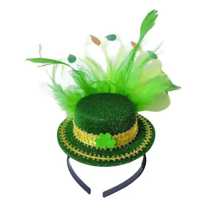 39BD chapeau bibi vert bandeau vert irlandais chapeau haut forme vert bandeau SaintPatrick