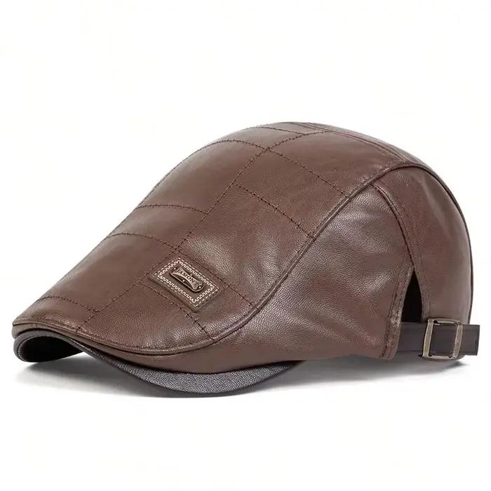 Casquettes de gavroche rétro en cuir PU pour hommes, style JAMONT, chapeaux de peintre britanniques,