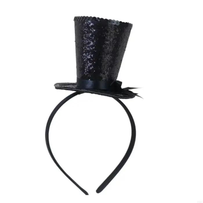 49mf voile haut chapeau fascinateurs Hair Hoop Tea Hat pour filles enfants vintage Pillbox Hat à thé
