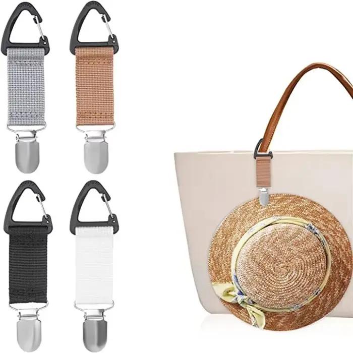 Clip de chapeau de paille de voyage en plein air, clip de sac de compagnon de chapeau Portable, orga
