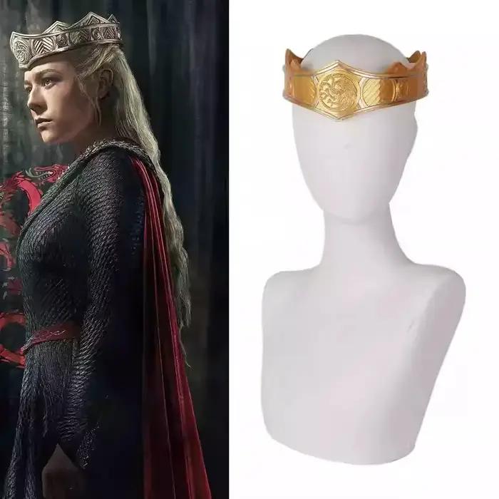 Nouveau couvre-chef de cosplay Rhaenyra Targaryen de la série House of The Dragon, couronnes dorées 