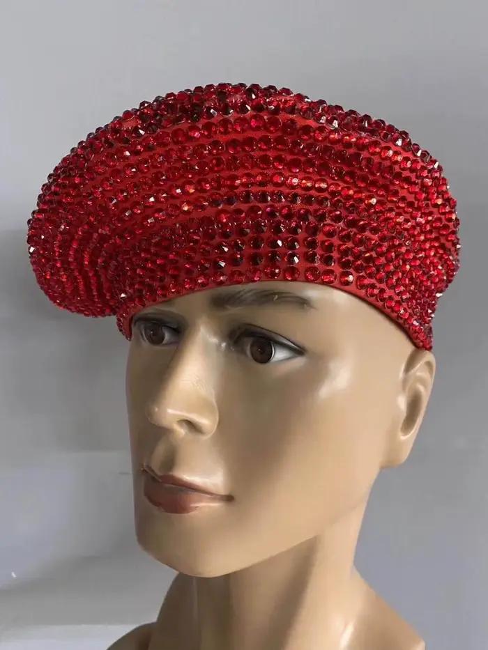 Béret à strass pour femmes, chapeau de Bar, discothèque, DJ, DS, GOGO, accessoires de danse, scène, 