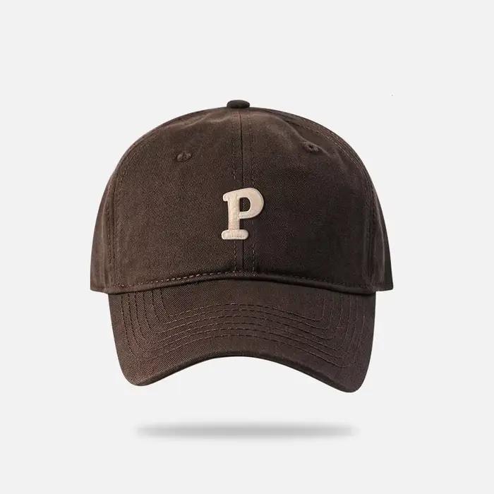 RICYGVM P-Letter Baseball chapeau pour hommes femmes mode langue de canard chapeaux couleur unie cas