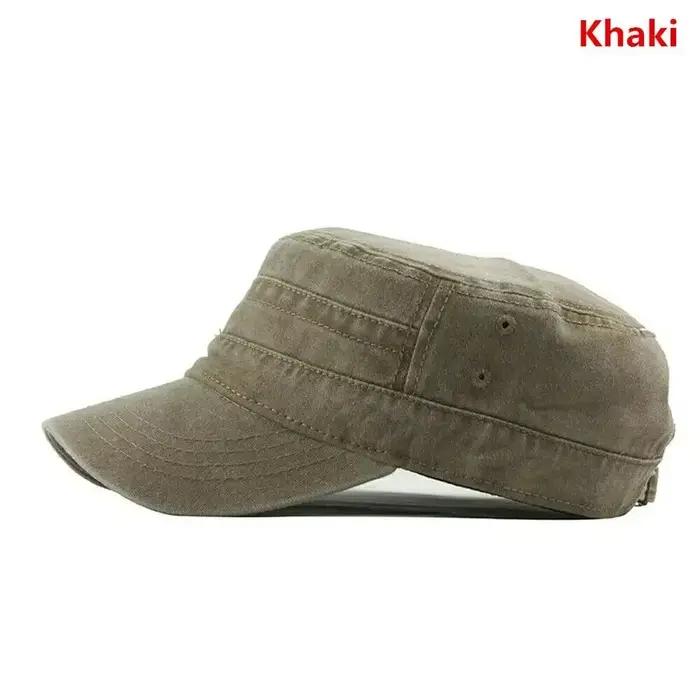 Grande tête homme grande taille pur coton armée faire vieille casquette plate en plein air casquette