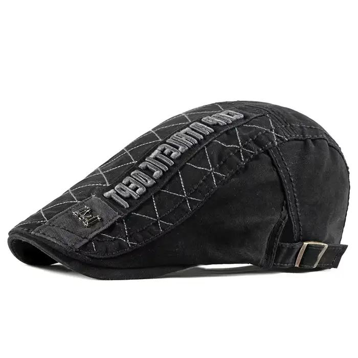 Bérets rétro pour hommes et femmes, chapeaux décontractés, visières en coton, casquettes plates brod