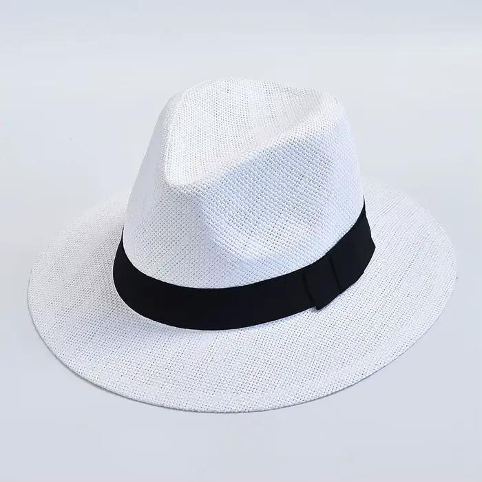 Chapeaux de paille décontractés pour femmes et hommes, chapeau anderTrilby Jazz, protection UV extér