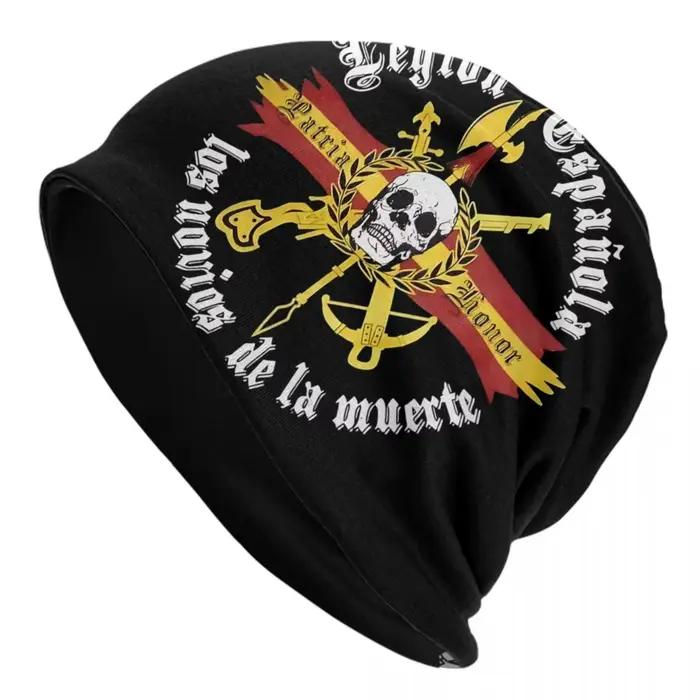 Bonnet drapeau de la Légion espagnole unisexe hiver chaud Bonnet Femme tricot chapeaux rue extérieur