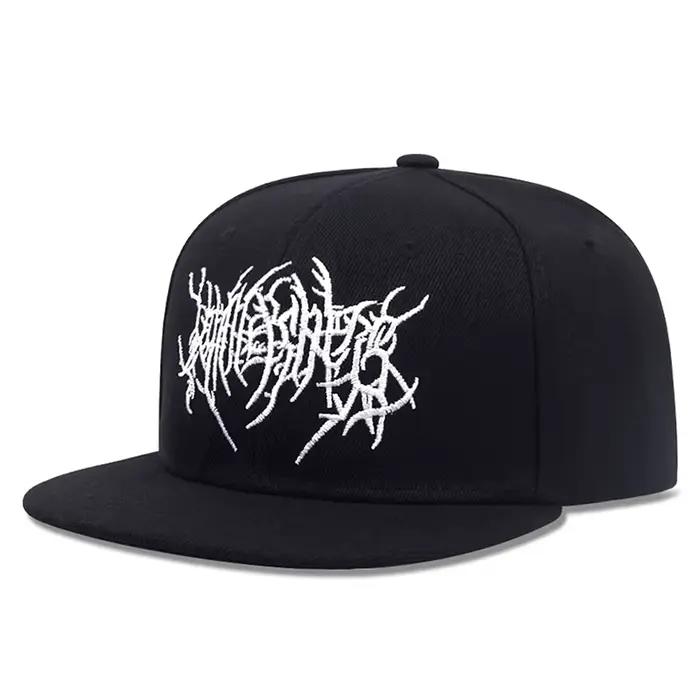 Nouvelle Casquette Hip-Hop Créative et Tendance 2026 à Bord Plat, Style Gothique avec Double Broderi
