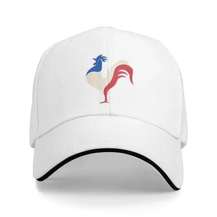 Casquette de baseball personnalisée avec drapeau français et coq français pour hommes et femmes, rég