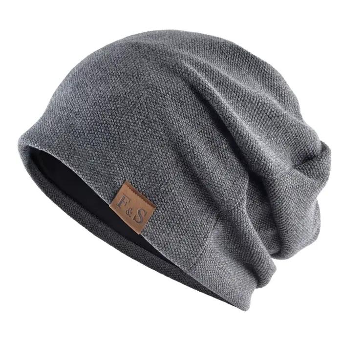 Bonnet d'hiver pour hommes et femmes, mode chaude, couleur unie, Skullies, chapeaux Turban décontrac