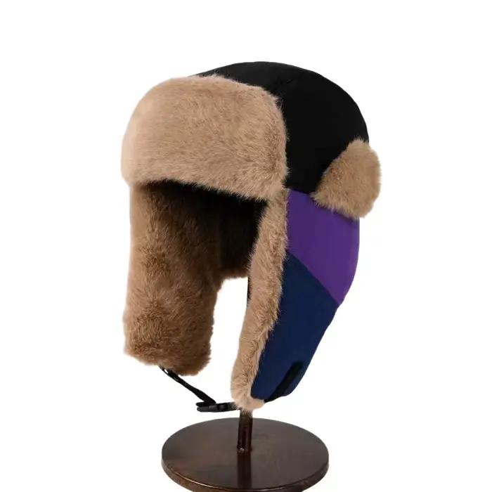 Chaud hiver Parent-enfant Style mode à la mode aviateur chapeau adulte enfants femmes ski en plein a