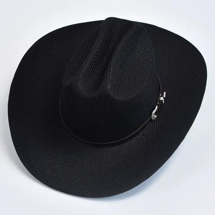 Chapeau de cowboy occidental vintage pour hommes et femmes, chapeau de cow-girl à large bord, chapea