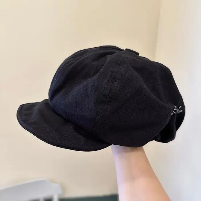 Casquettes bérets respirantes de style rétro Harajuku pour femmes, chapeaux de gavroche à bords cour