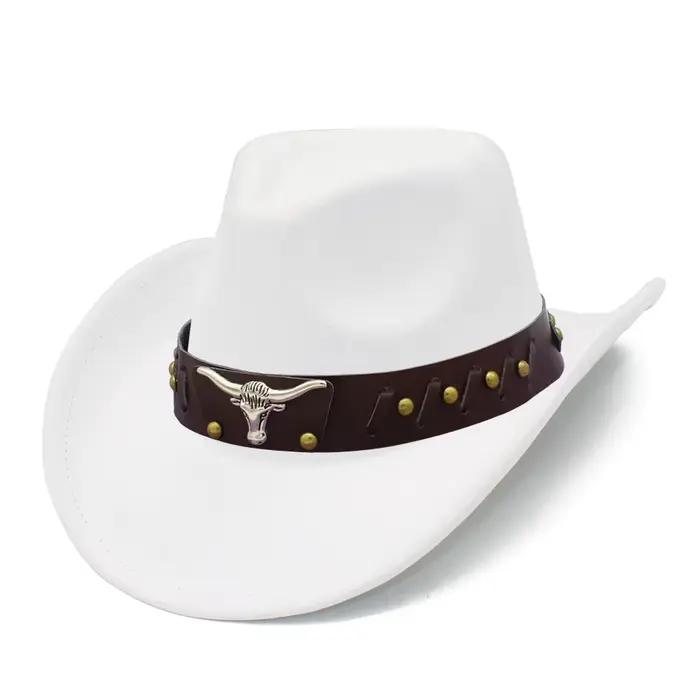 Chapeau de cowboy en daim, bord bouclé, chapeau Fedora Jazz, élégant, pour femmes, fête, mariage, ég