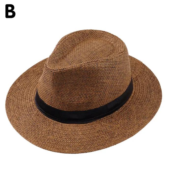 Chapeau de paille Panama pour homme, tendance et décontracté, protection solaire pour la plage, avec
