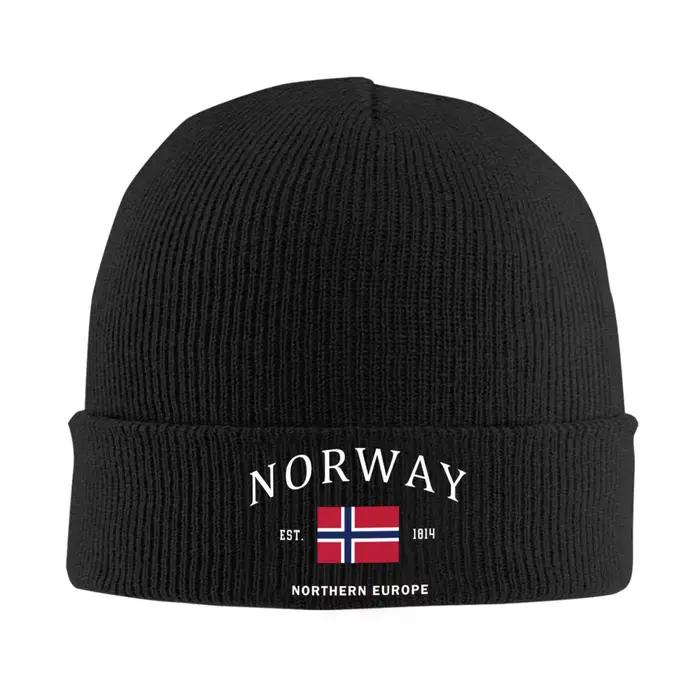 Norvège drapeau Skullies bonnets casquettes unisexe hiver chaud tricot chapeau femmes hommes rue adu