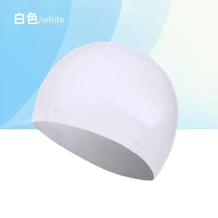 Bonnet de natation en tissu PU pour hommes et femmes, chapeau de piscine imperméable, sports aquatiq