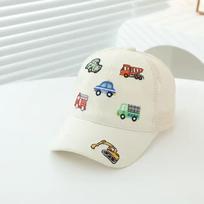 Nouvelles casquettes de baseball pour enfants à motifs de véhicules de dessins animés, respirantes e