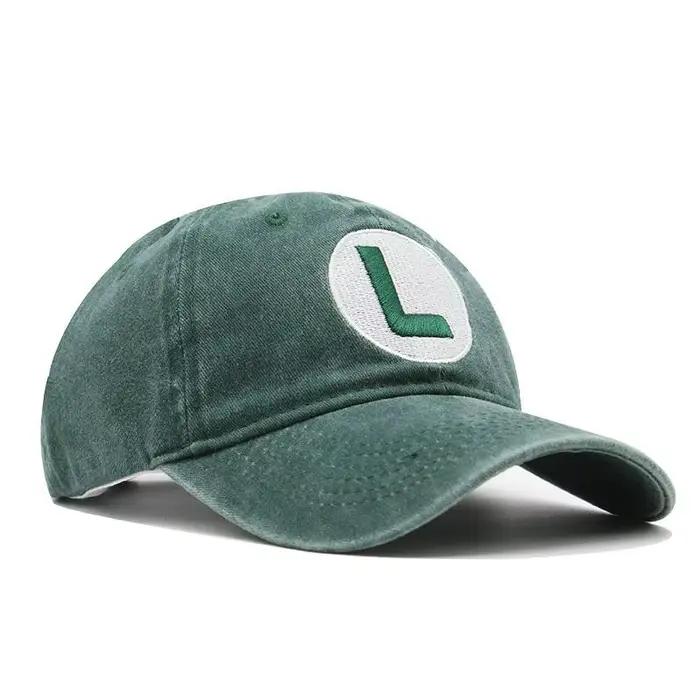 Casquette de Baseball en Coton Délavé Unisexe, avec Lettres Brodées, Ajustable, Décontracté, Streetw