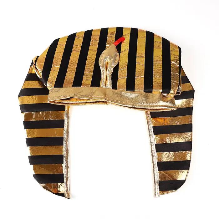 Chapeau de pharaon égyptien, coiffure de roi, casquettes de Costume de roi pharaon, chapeau rayé, ac