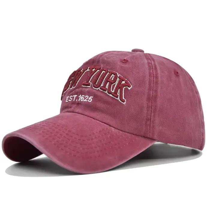 Casquette en coton délavé New York tendance pour hommes et femmes, casquette de baseball snapback, p