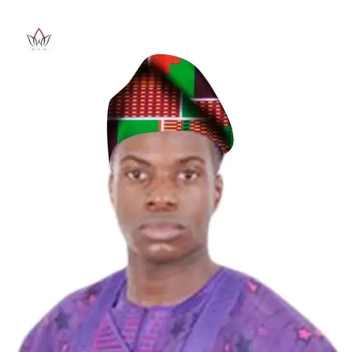 Casquette traditionnelle pour hommes africains, chapeau imprimé Bazin Riche, chapeau enveloppant, ac