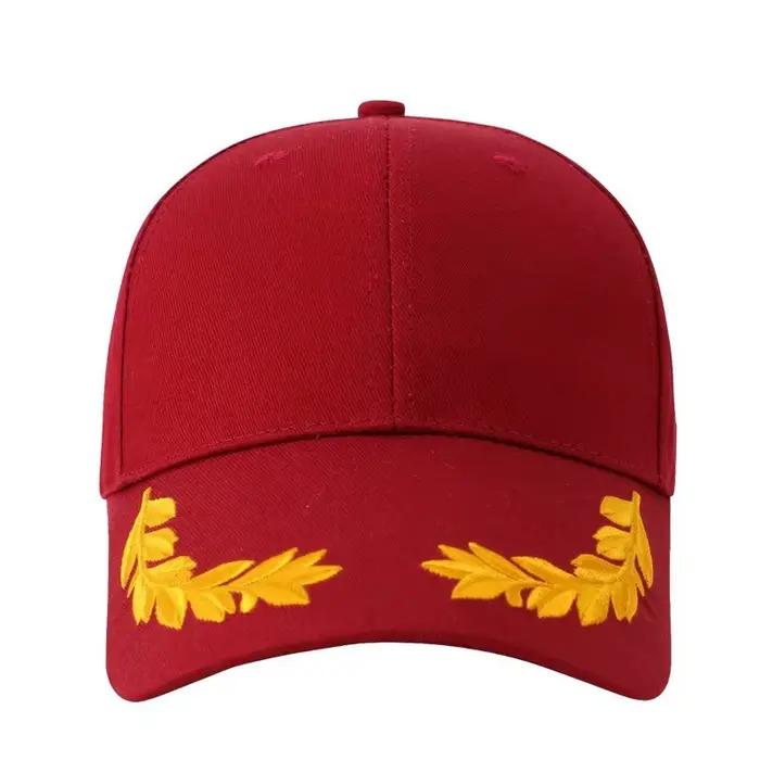 Casquette de baseball en point de blé - Chapeau de soleil en coton à 6 panneaux avec boucle en laito