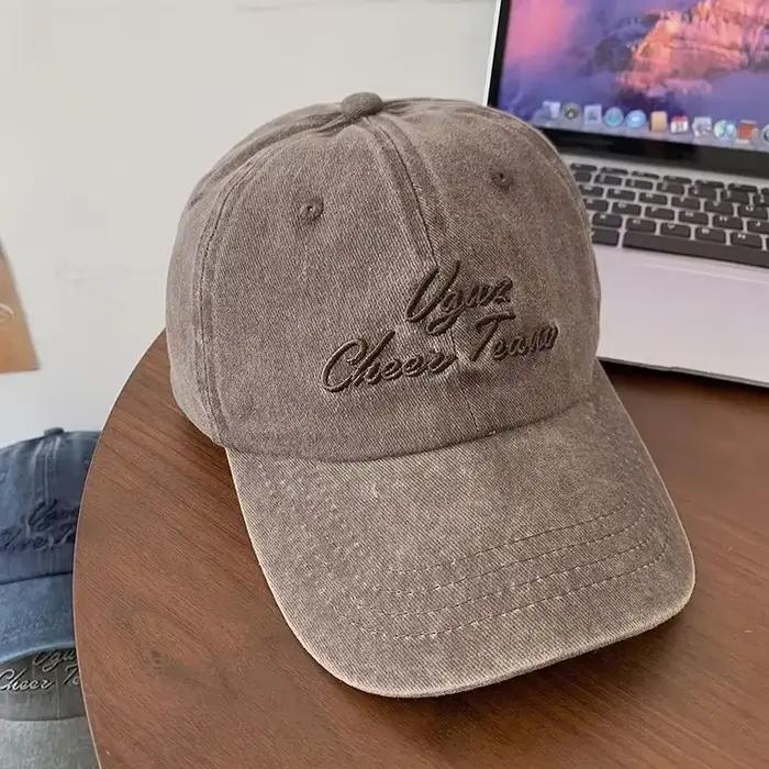 Casquettes de baseball en coton délavé rétro pour femmes, chapeaux de soleil Hip Hop, lettre brodée,