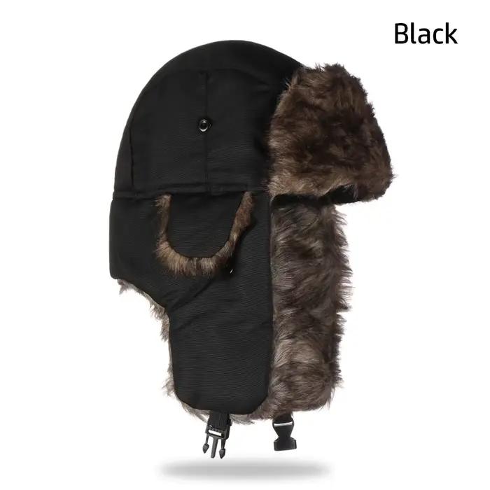 Chapeaux de trappeur pour hommes et femmes, Ushanka russe, chapeau chaud d'hiver en fourrure avec ca