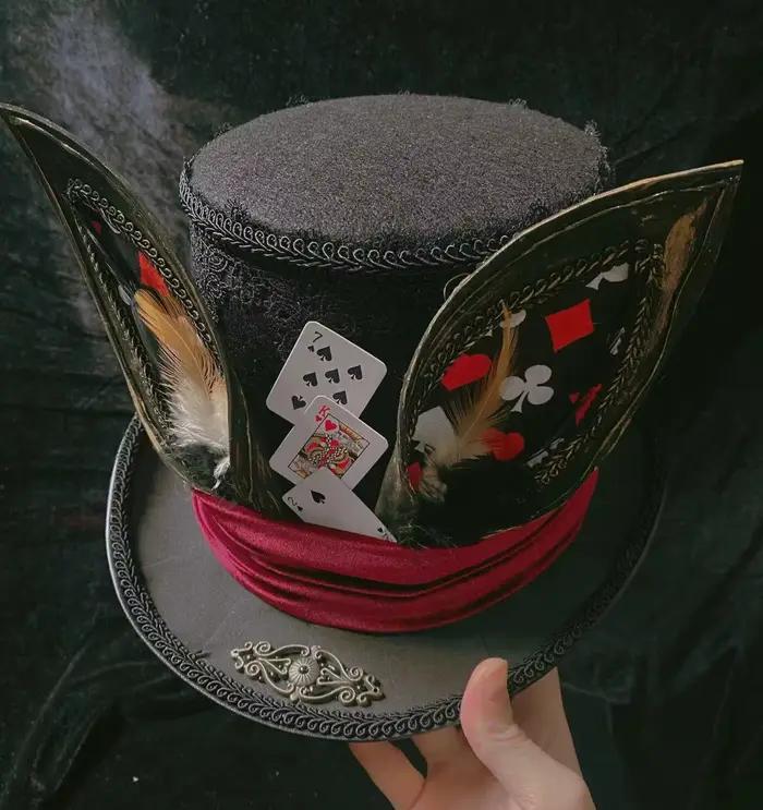 Nouveau Chapeau de Lapin Rétro, Chapeaux de Poker, Chapeaux de Magicien à Longues Oreilles pour Hall