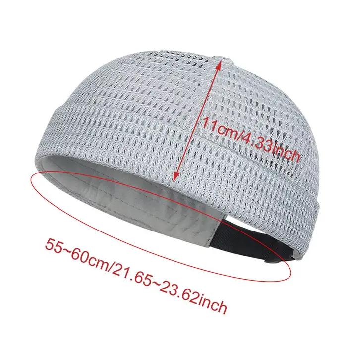 Chapeau sans bord en maille respirante, bonnet d'été pour hommes, grand-père, senior, tête chauve, s