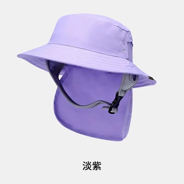 UPF50 + chapeau d'été bord de mer plage crème solaire chapeau de surf grand bord ombre respirant bas