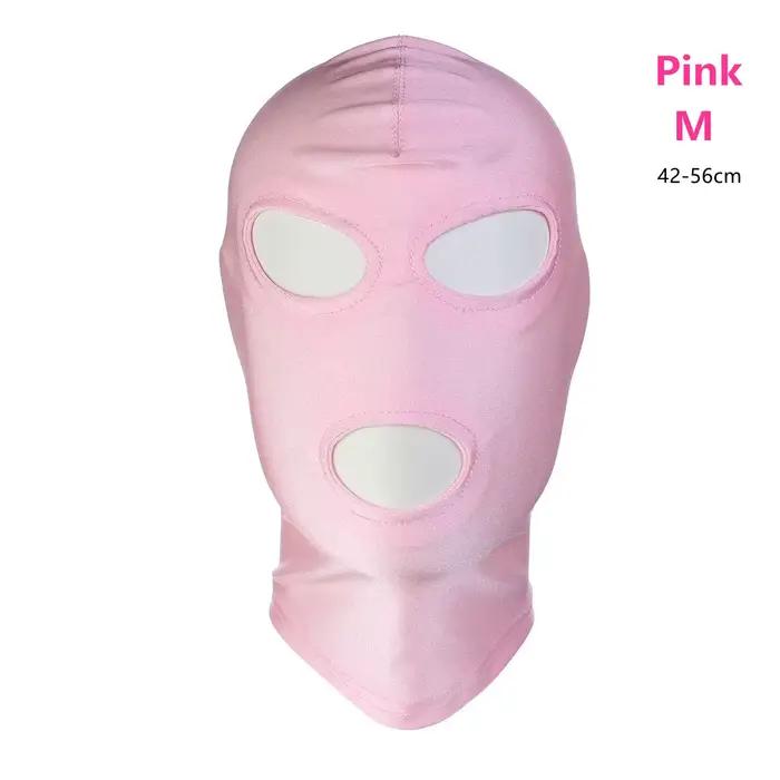 Casquette cagoule élastique rose clair M/L, unisexe, couvre tout le visage, standard, sans couture, 