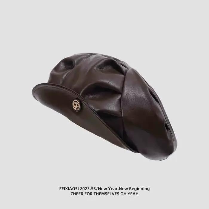 Béret en cuir nuage pour femmes, chapeau de peintre Belle, mode, chapeau de voyage imperméable pour 