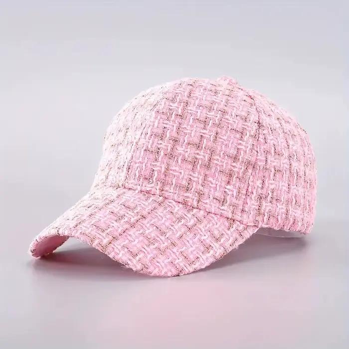 Casquette de baseball pied-de-poule pour femme, chapeau de sport léger et ajusté avec fermeture à bo