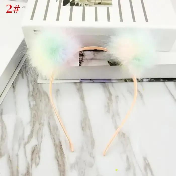 Cool femmes fille adulte Pompon boule bandeau bandeau artificiel moelleux fourrure boules de mariage