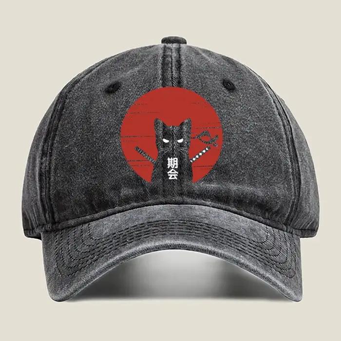 Samouraï chat réunion mode lavé casquette de Baseball en plein air pour femmes unisexe femme plage p