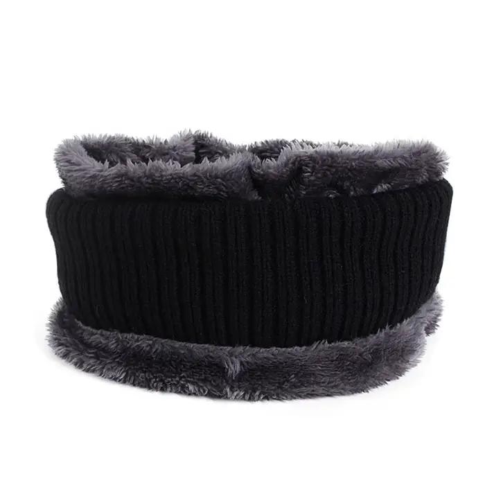 Ensemble écharpe en laine pour hommes et femmes, bonnet Skullies, masque cagoule, bonnet
