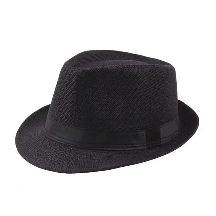 Chapeau Fedora à large bord pour hommes, casquette Sun Jazz, casquette anderpour document solide, ch