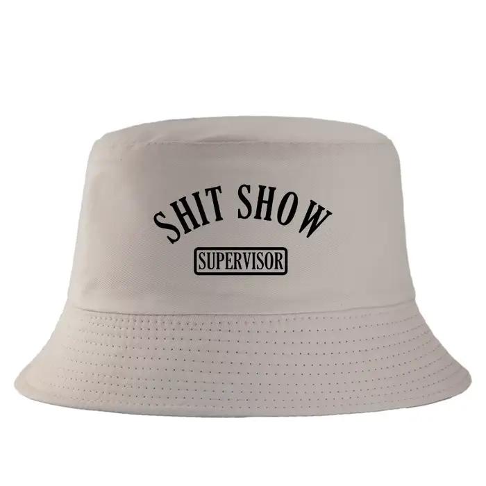Chapeau Bob Réversible Imprimé 'Shit Show' Drôle et Sarcastique, Casquette de Pêcheur d'Été, Chapeau