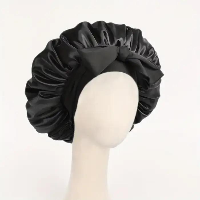 Bonnet en satin, bonnet en soie, bonnet réglable pour dormir, bonnet pour cheveux avec bande à nouer