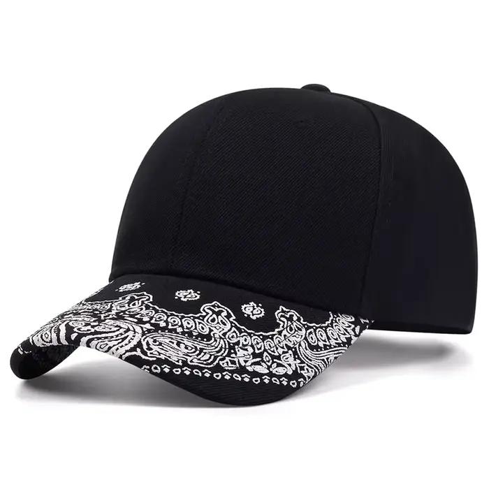 2025 mode nouveau chapeau à bord plat fleur de cajou chapeau avant-toit imprimé rue Hip Hop chapeau 