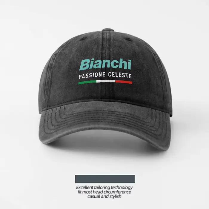 Casquette de baseball en toile lavée Bianchi Passione Celeste, respirante et confortable pour les ac